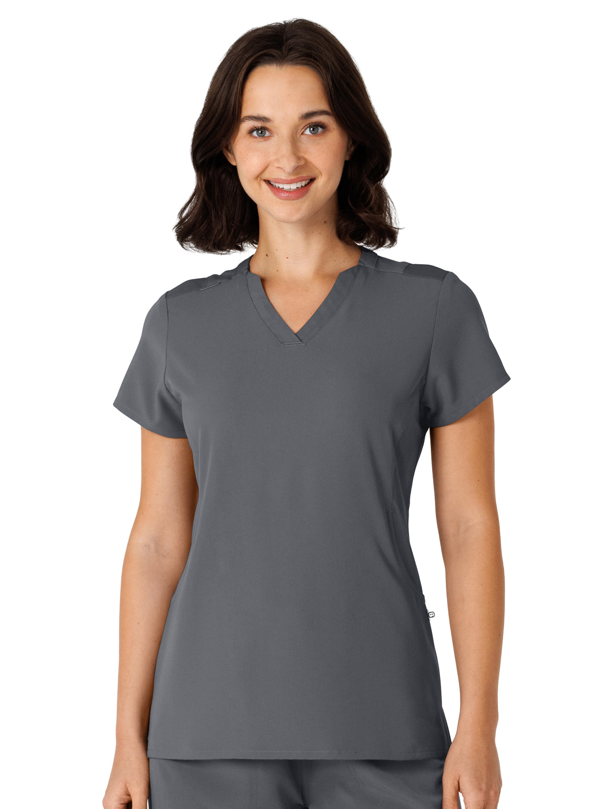 Women's Two-Pocket Flex-n-Reach V-Neck Top - 6432 - Pewter