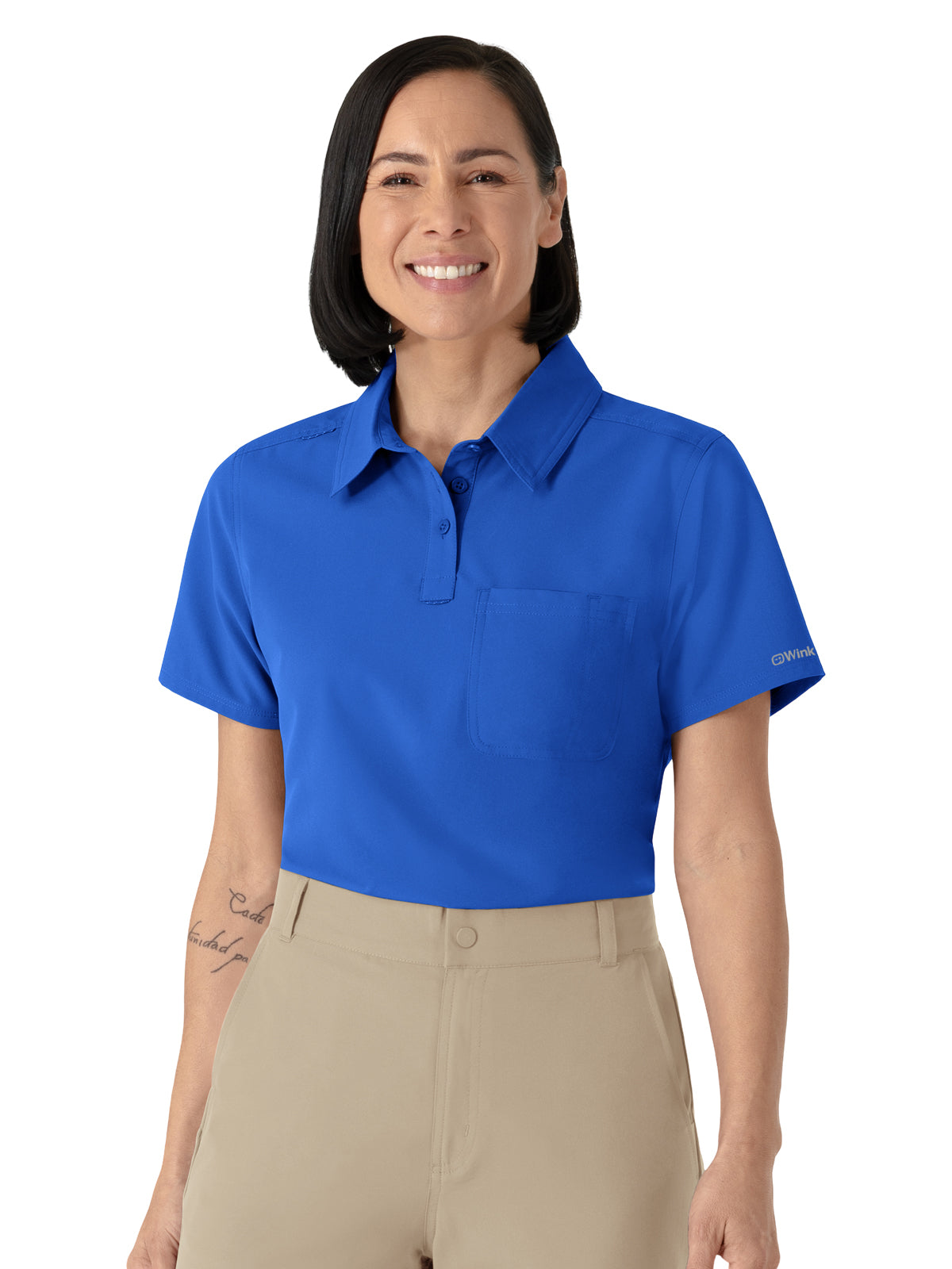 Women's One-Pocket Scrub Polo - 6480 - Royal
