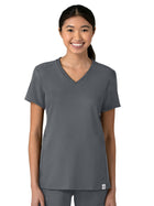 Women's Two-Pocket Flex-n-Reach V-Neck Top - 6522 - Pewter