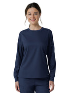 Women's One-Pocket Classic Long Sleeve Scrub Tee - 6551 - Navy