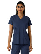 Women's Two-Pocket V-Neck Scrub Top - 6559 - Navy