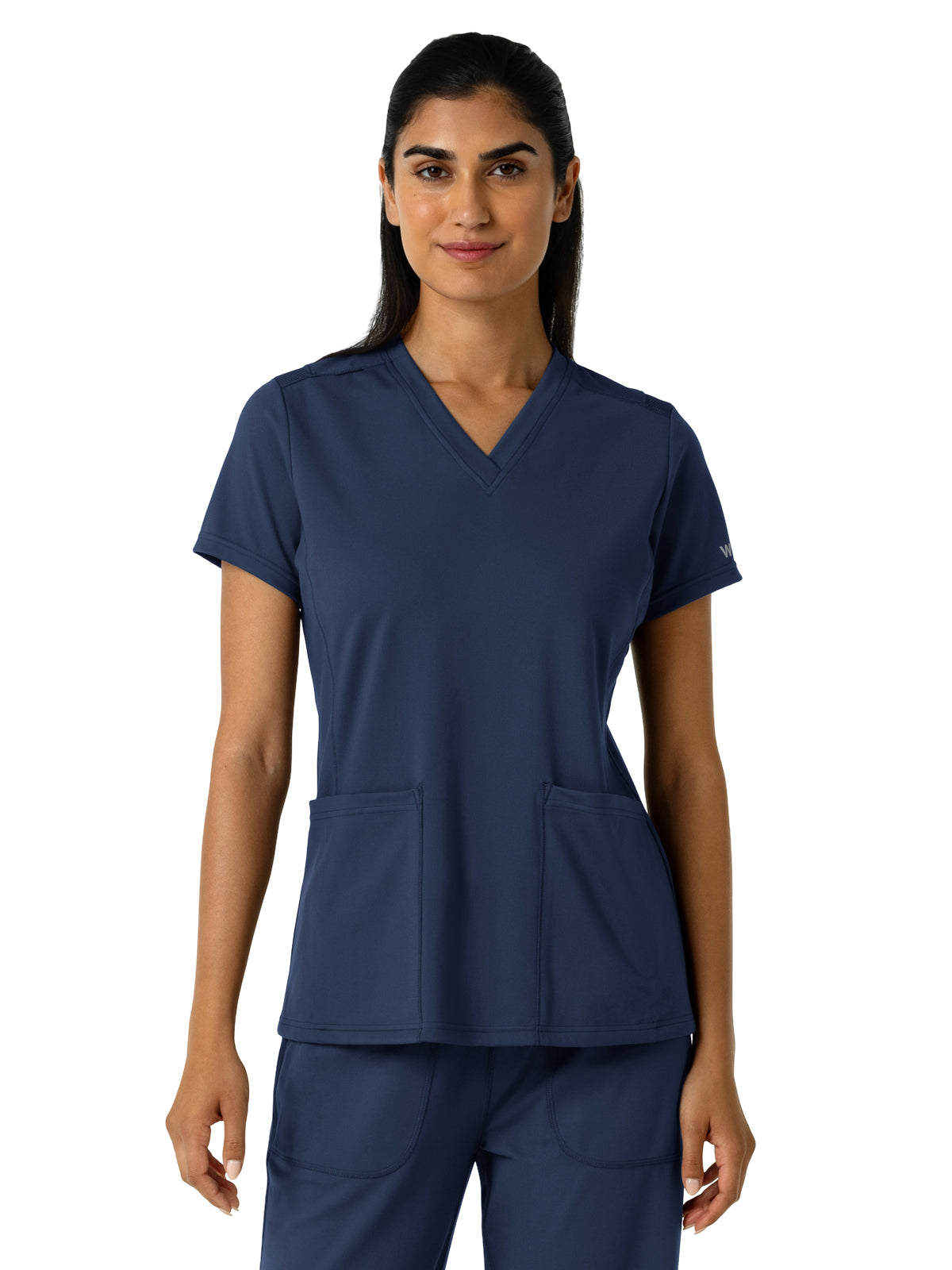 Women's Two-Pocket V-Neck Scrub Top - 6559 - Navy