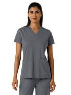 Women's Two-Pocket V-Neck Scrub Top - 6559 - Pewter