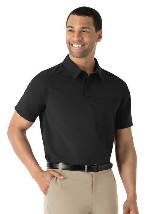 Men's Two-Pocket Scrub Polo - 6580 - Black