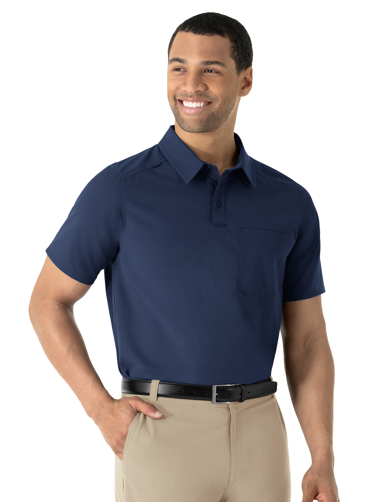 Men's Two-Pocket Scrub Polo - 6580 - Navy