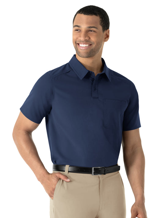 Men's Two-Pocket Scrub Polo - 6580 - Navy