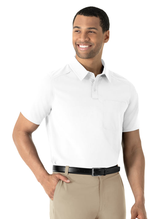 Men's Two-Pocket Scrub Polo - 6580 - White