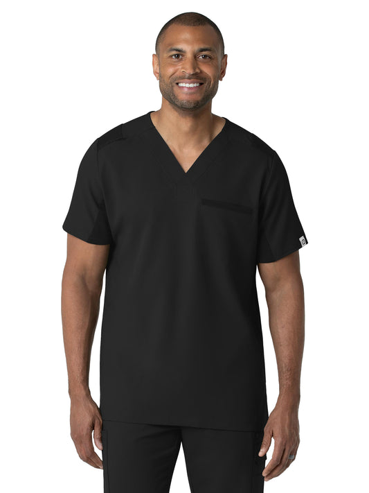 Men's Three-Pocket Utility V-Neck Top - 6622 - Black