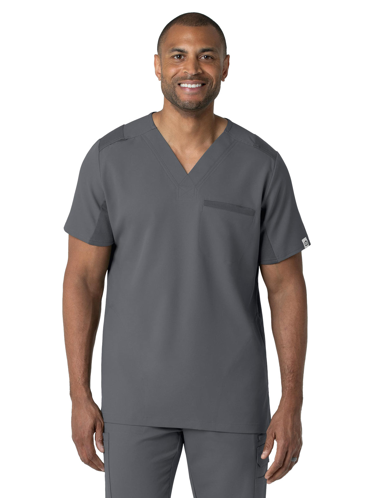 Men's Three-Pocket Utility V-Neck Top - 6622 - Pewter