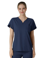 Women's Three-Pocket Y-Neck Dolman Top - 6634 - Navy
