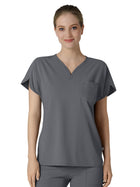 Women's Three-Pocket Y-Neck Dolman Top - 6634 - Pewter