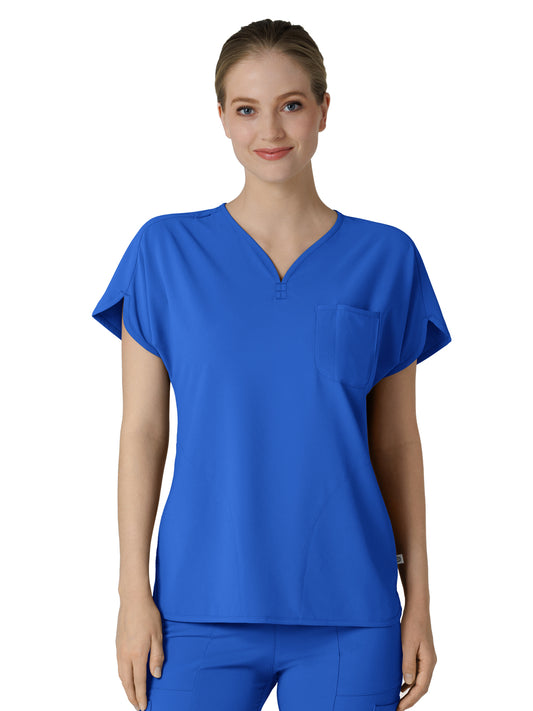 Women's Three-Pocket Y-Neck Dolman Top - 6634 - Royal