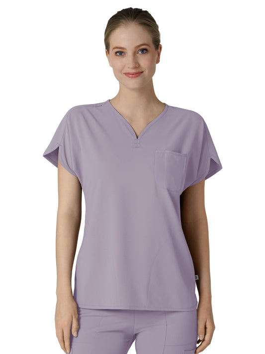 Women's Three-Pocket Y-Neck Dolman Top - 6634 - Wisteria