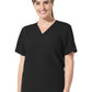 Unisex One-Pocket V-Neck Scrub Top - 6680 - Black