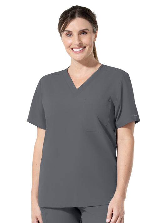 Unisex One-Pocket V-Neck Scrub Top - 6680 - Pewter