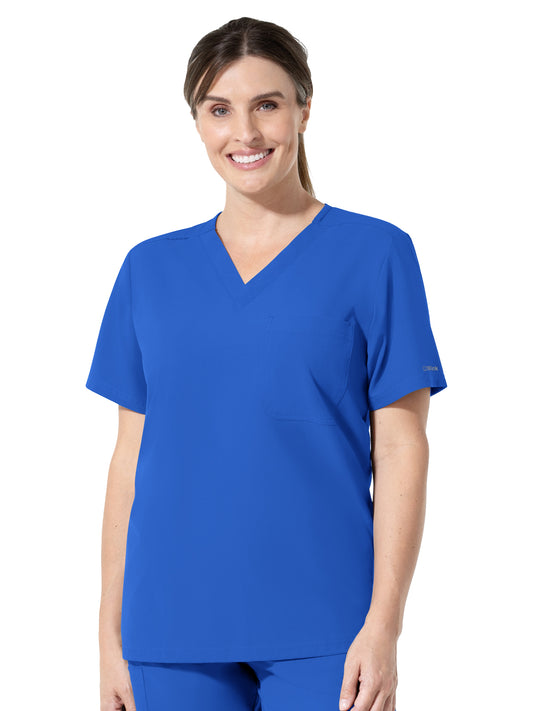 Unisex One-Pocket V-Neck Scrub Top - 6680 - Royal
