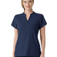 Women's Four-Pocket Mandarin Collar Top - 6734 - Navy