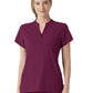 Women's Four-Pocket Mandarin Collar Top - 6734 - Wine