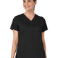 Women's Two-Pocket Slash Pocket V-Neck Scrub Top - 6751 - Black