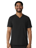 Men's V-Neck Five-Pocket Top - 6834 - Black