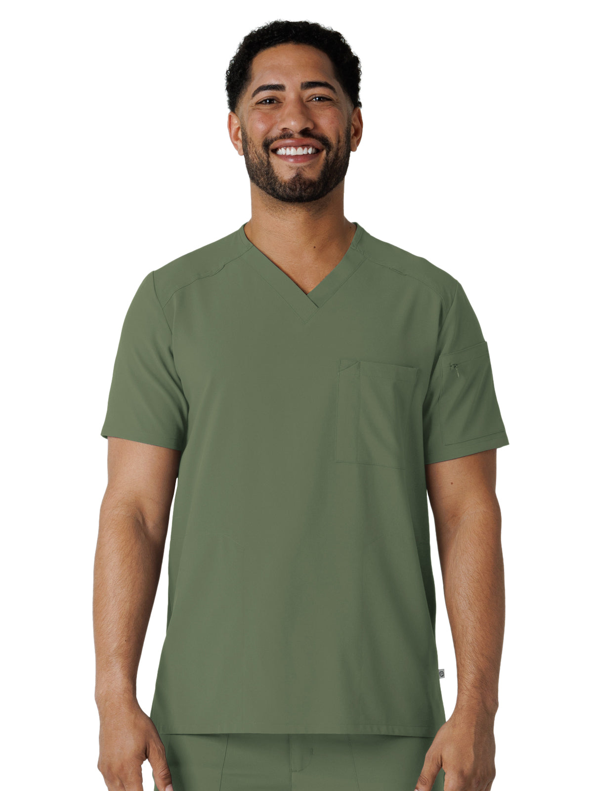 Men's V-Neck Five-Pocket Top - 6834 - Olive