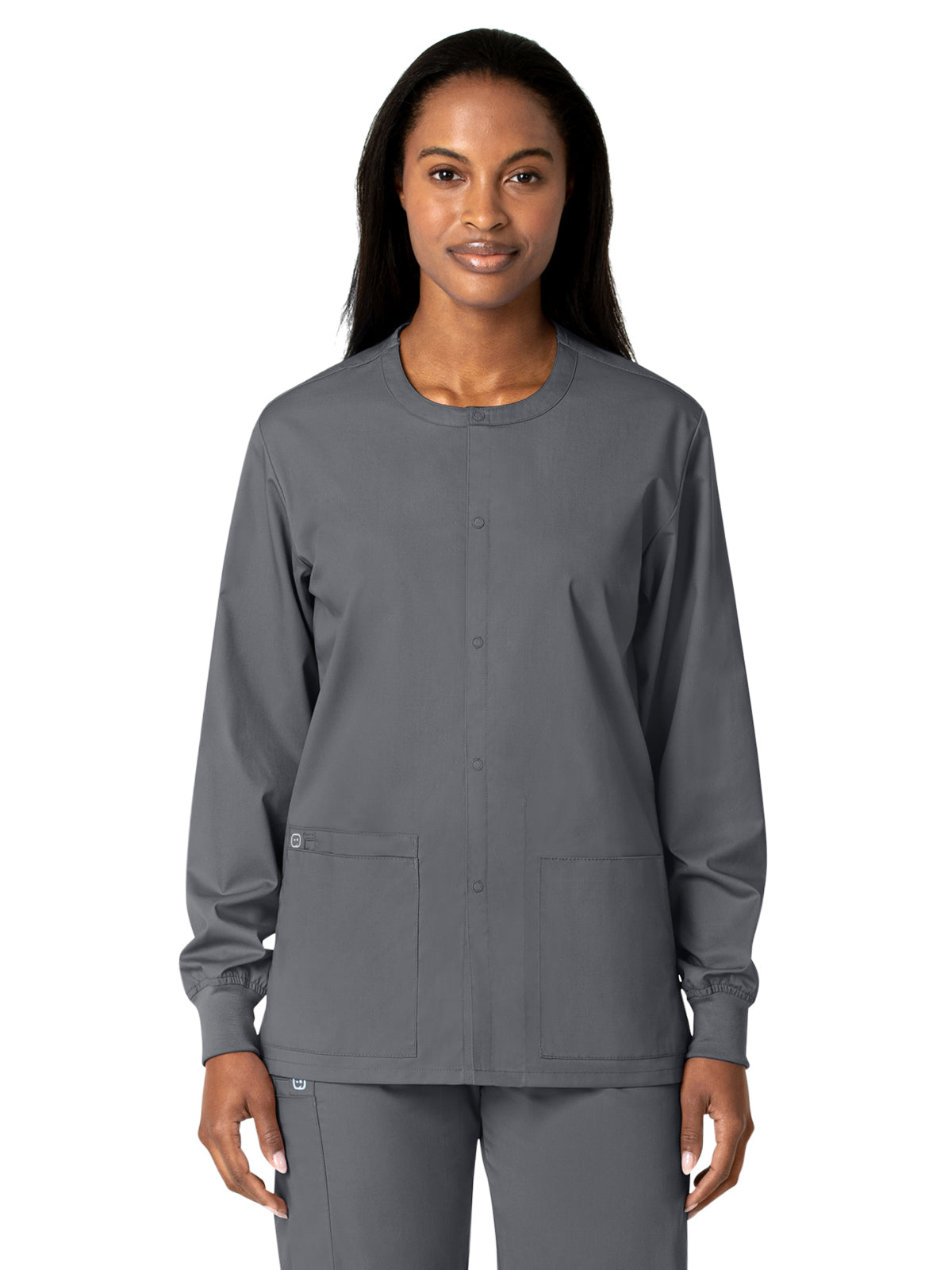 Unisex Five-Pocket Snap Front Jacket - 800 - Pewter