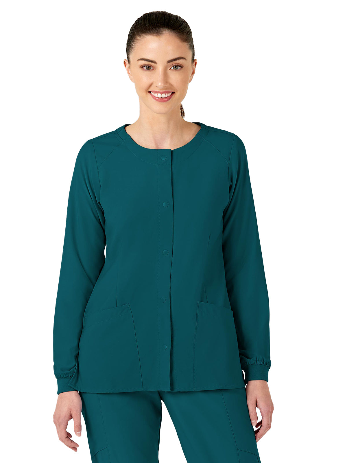 Women's Two-Pocket Crew Neck Jacket - 8155 - Caribbean