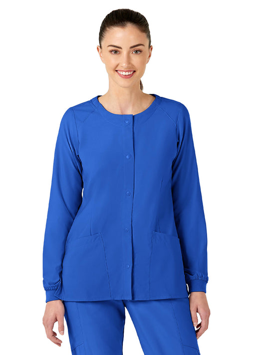 Women's Two-Pocket Crew Neck Jacket - 8155 - Royal