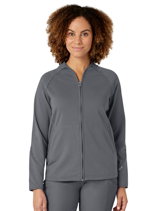 Women's Fleece Full Zip Jacket - 8209 - Pewter