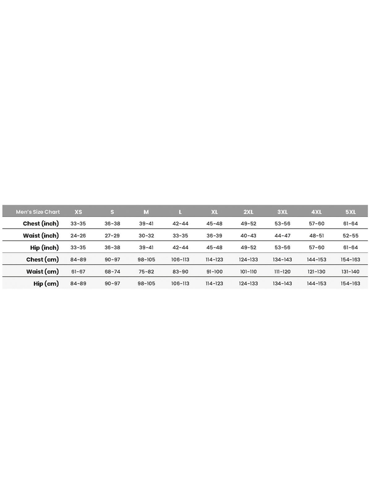 SIZECHART