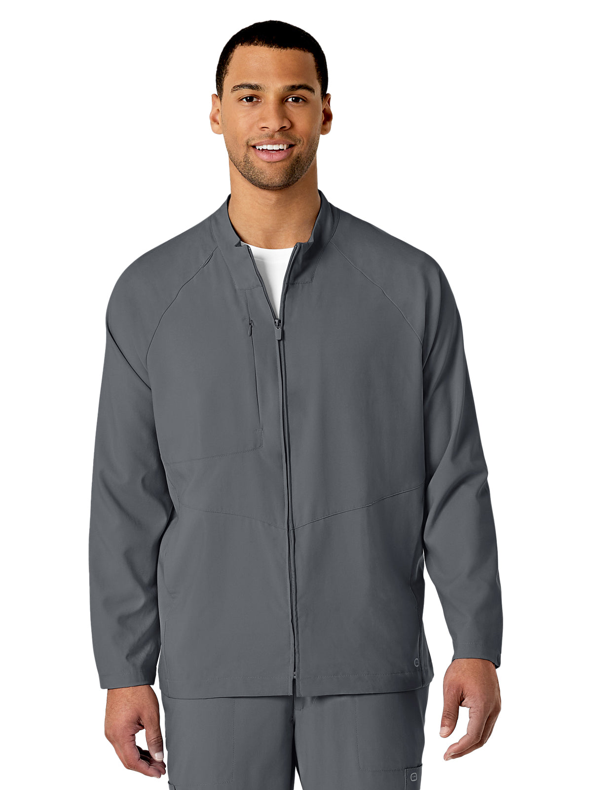 Men's Three-Pocket Zip-Front Warm-Up Jacket - 8355 - Pewter