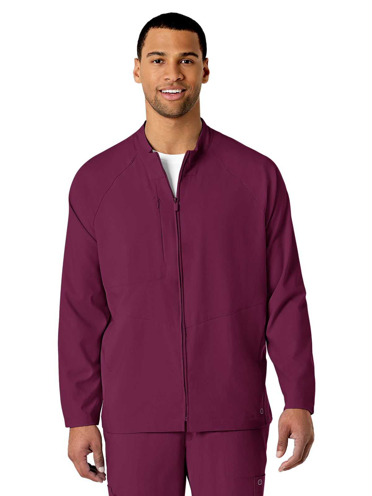 Men's Three-Pocket Zip-Front Warm-Up Jacket - 8355 - Wine