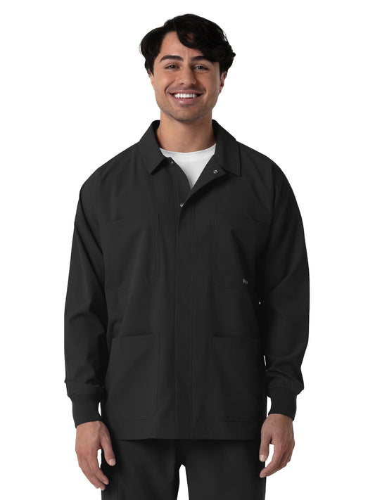 Men’s Four-Pocket Scrub Shirt Jacket - 8380 - Black