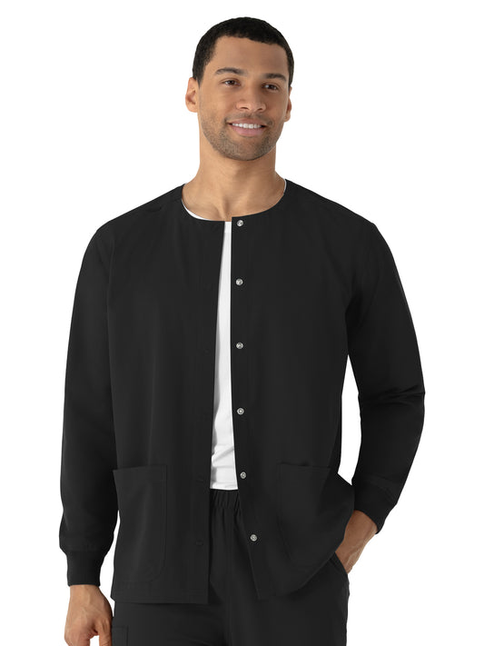 Unisex Two-Pocket Warm-Up Scrub Jacket - 8680 - Black