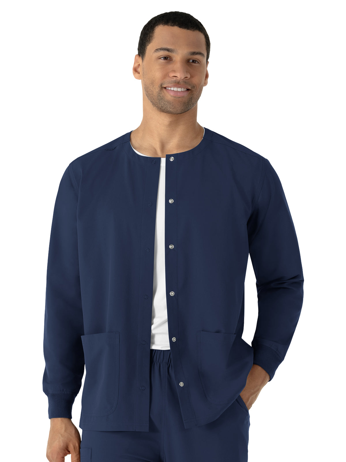 Unisex Two-Pocket Warm-Up Scrub Jacket - 8680 - Navy