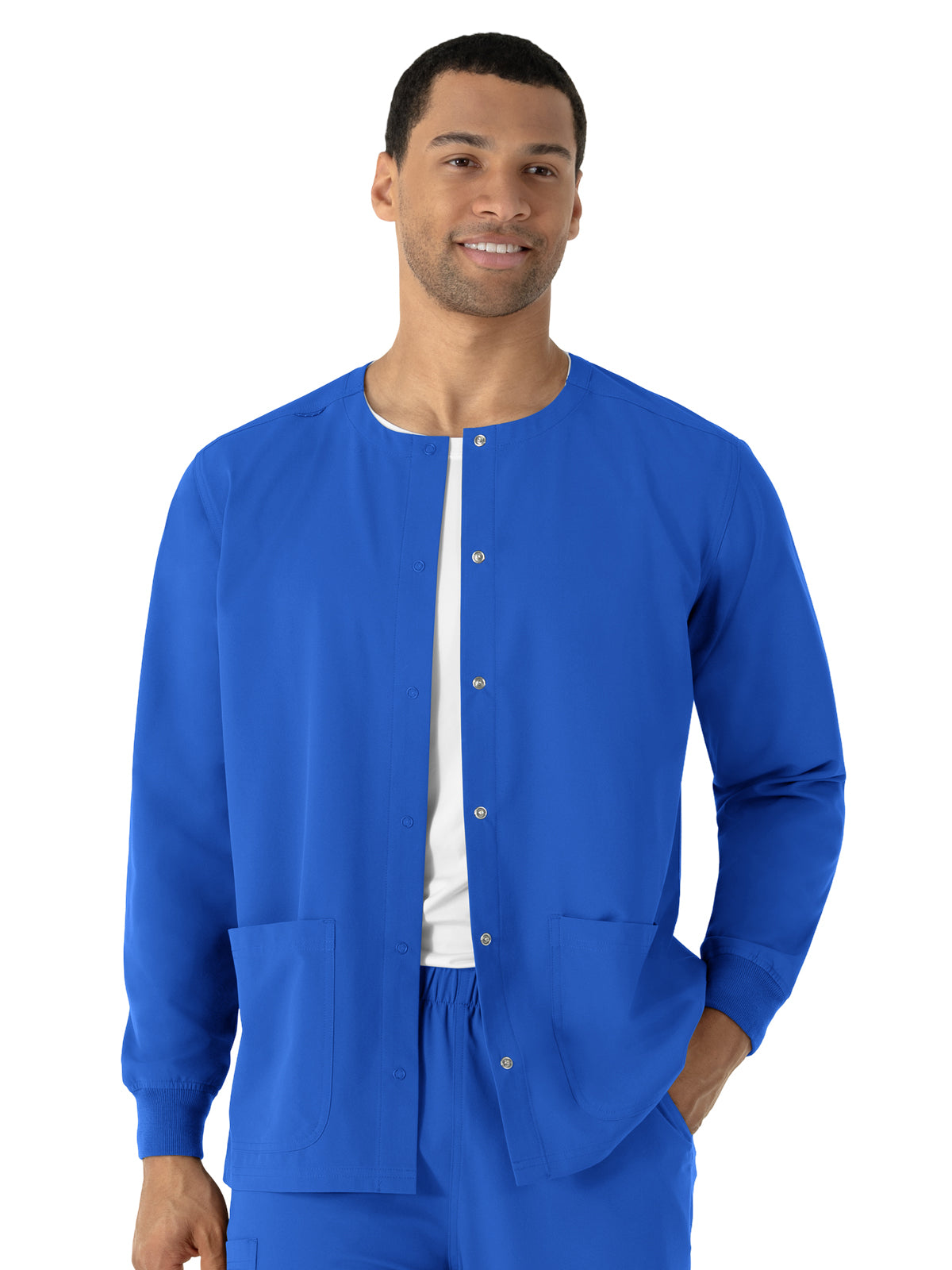 Unisex Two-Pocket Warm-Up Scrub Jacket - 8680 - Royal