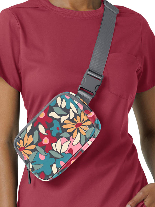 Chatelaine Four-Pocket Belt Bag - A101 - Floral Fusion Pewter