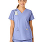 Women's Five-Pocket Modern Fit V-Neck Top - C12113 - Ceil Blue