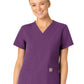 Women's Five-Pocket Modern Fit V-Neck Top - C12113 - Eggplant