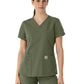 Women's Five-Pocket Modern Fit V-Neck Top - C12113 - Olive