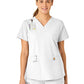 Women's Five-Pocket Modern Fit V-Neck Top - C12113 - White