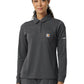Women's Three-Pocket Heavyweight Long Sleeve Polo Scrub Top - C12129 - Pewter