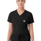 Women's Five-Pocket Tuck-in Scrub Top - C12139 - Black
