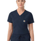 Women's Five-Pocket Tuck-in Scrub Top - C12139 - Navy