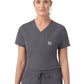 Women's Five-Pocket Tuck-in Scrub Top - C12139 - Pewter