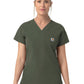 Women's Four-Pocket V-Neck Scrub Top - C12239 - Olive