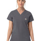Women's Four-Pocket V-Neck Scrub Top - C12239 - Pewter