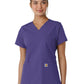 Women's Four-Pocket V-Neck Knit Panel Top - C12313 - Grape