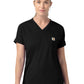 Women's Five-Pocket V-Neck Scrub Top - C13190 - Black