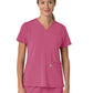 Women's Three-Pocket Flex Panel V-Neck Top - C13210 - Electric Fuschia